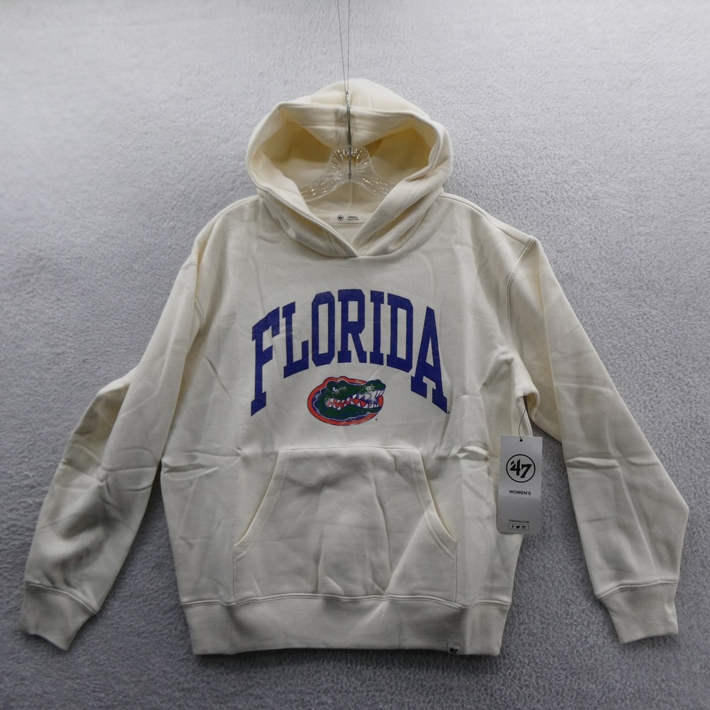 47 Brand Hoodie Womens Small Florida Gators Cream Long Sleeve Fleece 12391